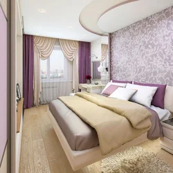 Beige With Purple In The Bedroom Interior
