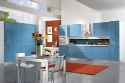 Blue And Pink In The Kitchen Interior