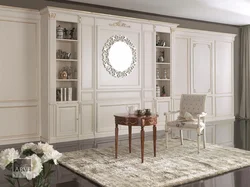 Classic wardrobe in the living room in the interior