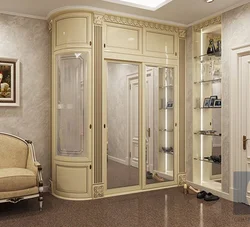 Classic wardrobe in the living room in the interior