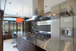 Metal and glass in the kitchen interior