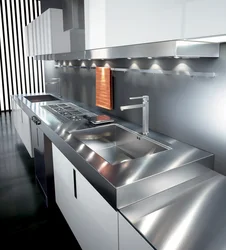 Metal And Glass In The Kitchen Interior