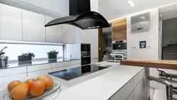 Island hood for kitchen interior