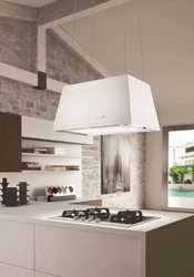 Island hood for kitchen interior