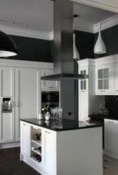 Island hood for kitchen interior