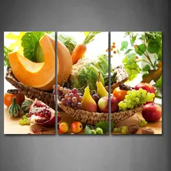 Vegetables and fruits for kitchen interior