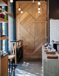 Slatted Wall Panels In The Kitchen Interior