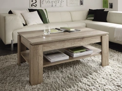 White coffee table in the living room interior
