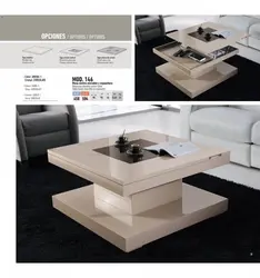 White coffee table in the living room interior