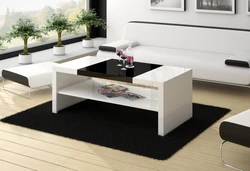 White Coffee Table In The Living Room Interior