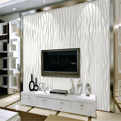 Gypsum panels in the interior of a living room with a TV