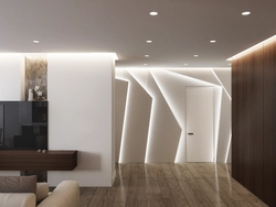 Стеновые панели с подсветкой в интерьере гостиной