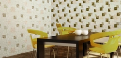 Hot stamping wallpaper for the kitchen in the interior