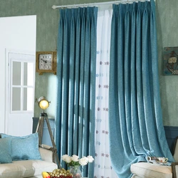 Sea ​​wave curtains in the bedroom interior