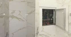 Интерьердегі ванна бөлмесіндегі плиткаларға арналған люктер