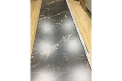 Black Marquina marble countertop in the kitchen interior