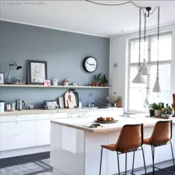 Gray paint for walls in the kitchen interior