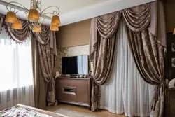 Marble Curtains In The Interior With Tulle In The Living Room
