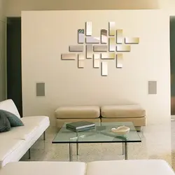 Decorative mirrors on the wall for the living room interior