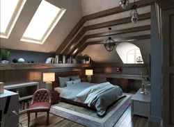 Semi-attic bedroom design