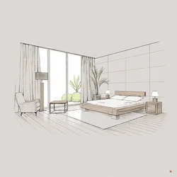 Эскиз дизайна спальни