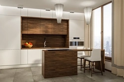 Straight kitchen living room design