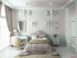 Дизайн спальни с лепниной