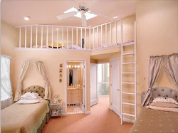 Bedroom design with slide