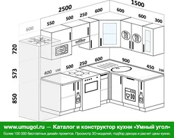 Kitchen design 230 cm