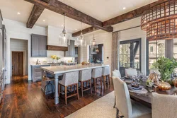 Living room kitchen design wood