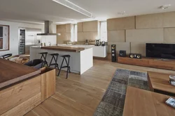 Living room kitchen design wood