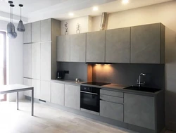 Kitchen design gray concrete