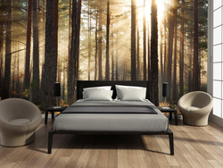 Дизайн спальни лес фотообои
