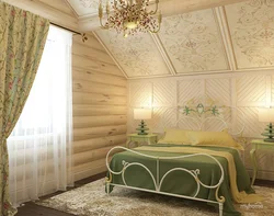 Дизайн спальни мансарда вагонка