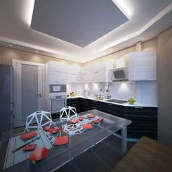 Потолок на кухне дизайн 2023