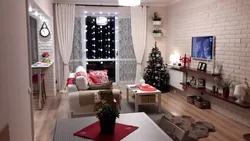 Christmas tree in the kitchen living room design