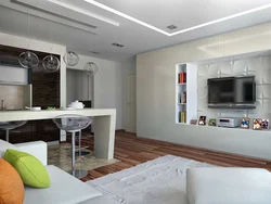 Kitchen design in euro-room apartment peak