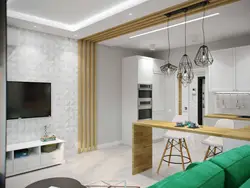 Kitchen design in euro-room apartment peak