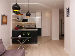 Kitchen design in euro-room apartment peak