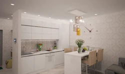 Kitchen design in euro-room apartment peak