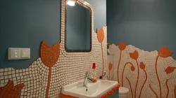 Design Of Old Tiles In The Bathroom