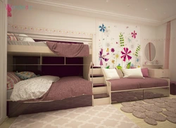 Bedroom Design For 3 Girls