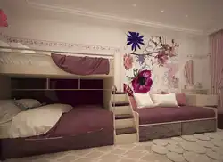 Дизайн Спальни Для 3 Девочек