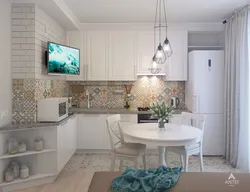 Light Kitchen Design With TV