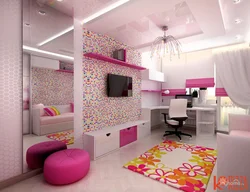 Rectangular Bedroom Design For Girls