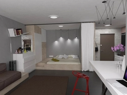 Studio design with separate bedroom