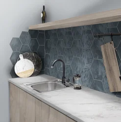 Kitchen design with honeycomb tiles