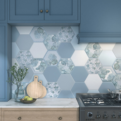 Kitchen design with honeycomb tiles