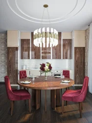 Kitchen Design With Burgundy Chairs