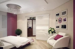 Спальня гостиная с гардеробной дизайн
